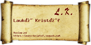 Laukó Kristóf névjegykártya