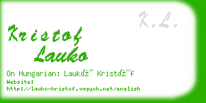 kristof lauko business card